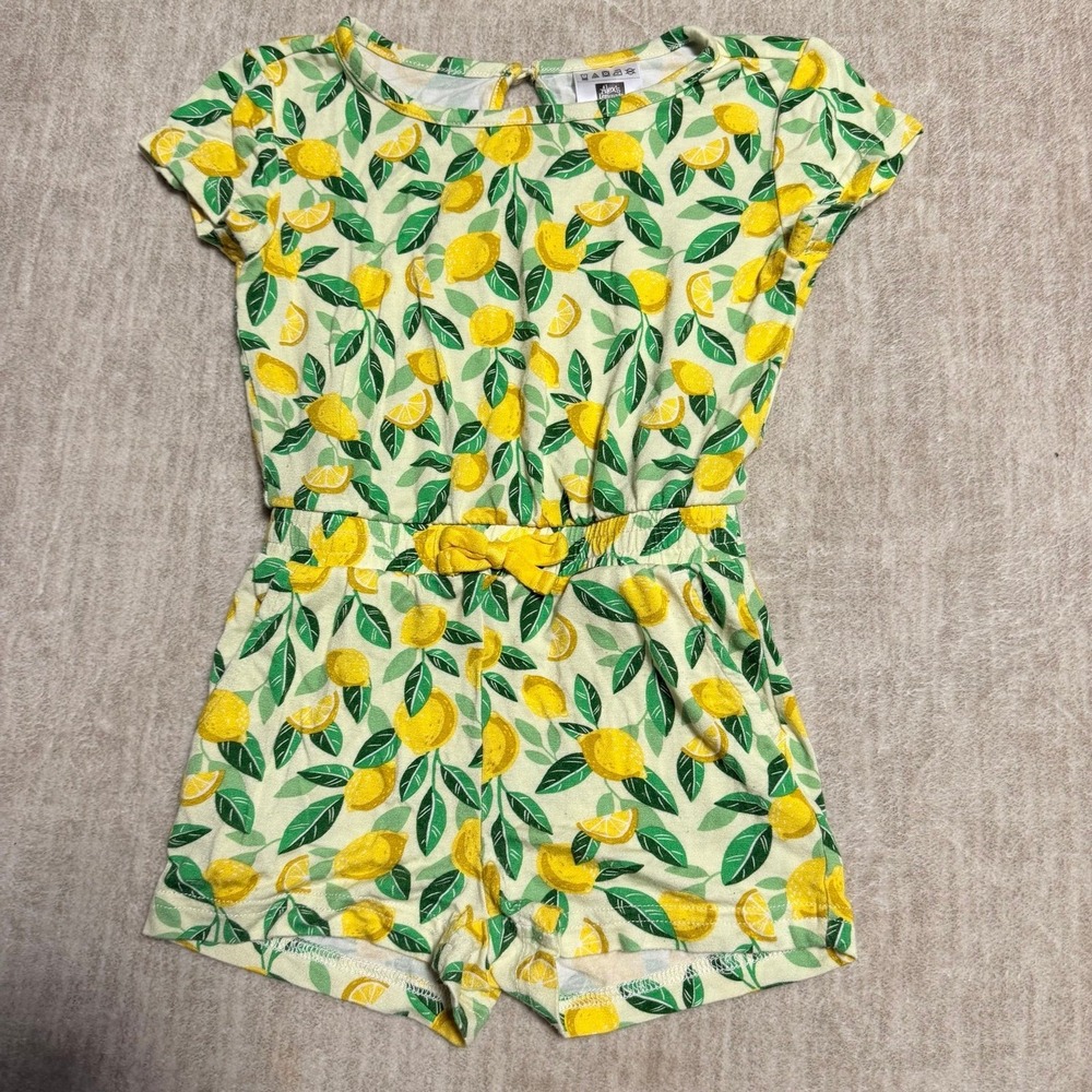 Boutique Lemon Print Romper‎ Girls 2T Yellow Green Summer Outfit